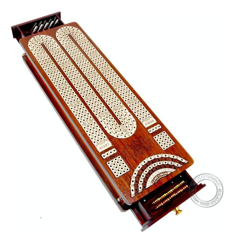 Tablero De Cribbage Continuo Arce Bloodwood Y Cajones Latera