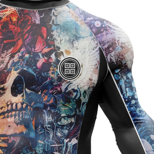 Imagem 4 de 4 de Rashguard Fitness Jiu Jitsu Luta Brasil Combate Caveira