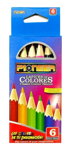 Lápices De Colores Cortos Caja X6 Colores Pack X 35