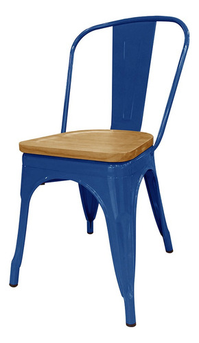 Silla Tolix Madera Plus - Desillas Estructura De La Silla Tono Azul Oscuro