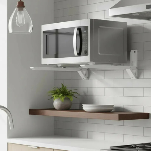 Suporte Para Microondas E Forno Elétrico Ajustável De Parede Branco Aço Carbono 30kg Dion Df2