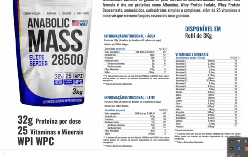 Imagen 2 de 6 de Hipercalórico Anabolic Mass 28500 3kg