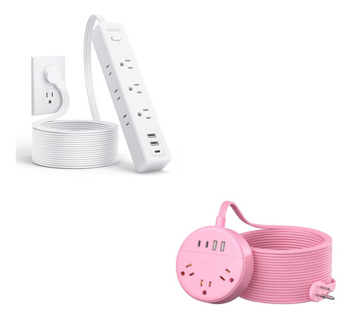 Cable De Extensión Plana De 3 M Con Protector De Sobretensio