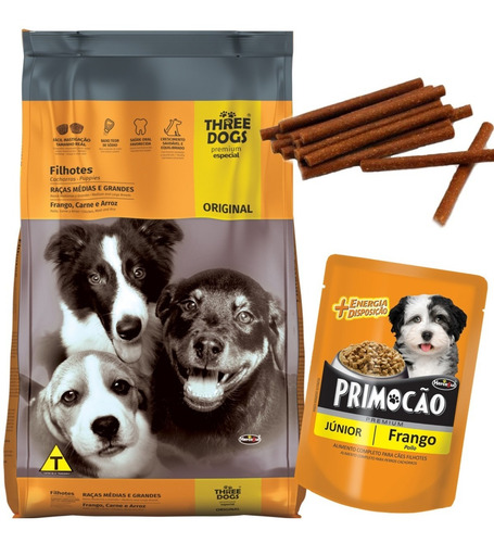 Three Dogs Premium Especial Cachorro 15 Kg Con Regalos
