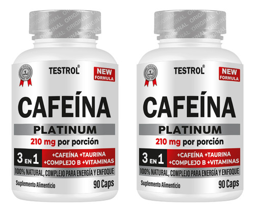 Cafeína Platinum Paquete 2 Piezas 90 Cápsulas