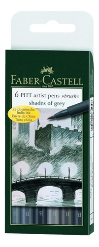 Faber-castell Pitt Artist Brush Pen Wallet - Tonos De Gris (