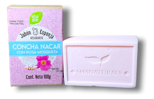 Jabón Esponja Vegano Concha Nacar Y Rosa Mosqueta 100gr