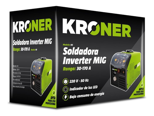Soldadora Mig Inverter // Mig - Mma 2 En 1 !! 30-170 Amp Reales Kroner Premium
