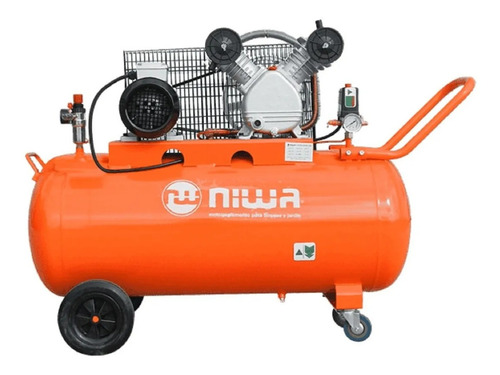 Compresor de aire eléctrico Niwa ACW-150/1 monofásico 150L 3hp 220V 50Hz naranja