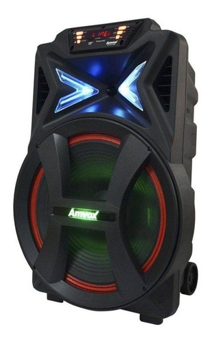 Caixa de som Amvox Power X Aca 400 Strondo portátil com bluetooth preta 110V/220V