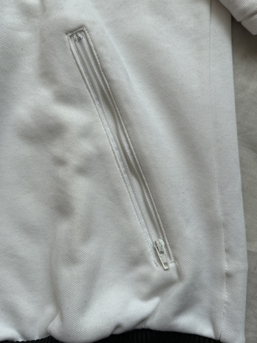 Campera Adidas Con Cierre Blanca Con Detalles Negros (Usado)