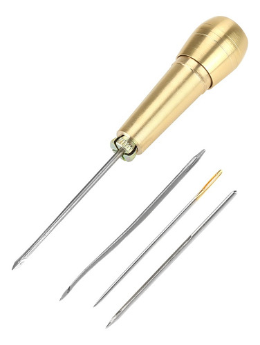 Kit De Punzón De Coser Con Hilos Negros Y Marrones De 18 M P