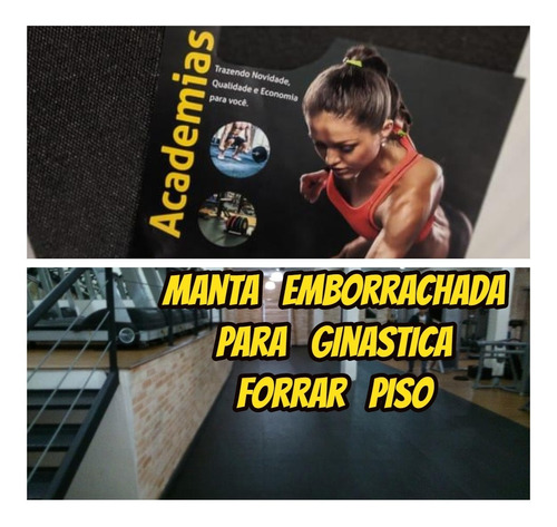 Piso Emborrachado 12.00x1.00mts Para Exercícios Forrar Chão 