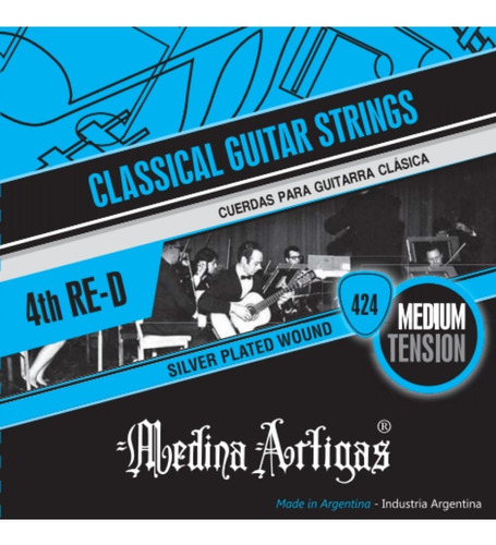 424 4° Cuerda Suelta Guitarra Clasica Medina Artigas Platead