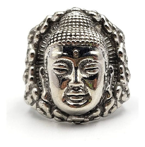 Anillo Feng Shui Cabeza De Buda Material Metal.