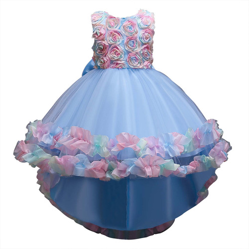 Vestido Para Niña, Sin Mangas, Princesa, Cola De Flor De Alt