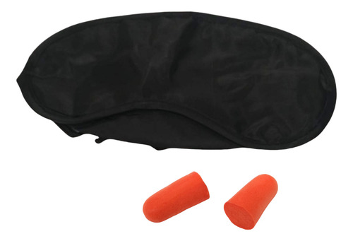 Kit De Viaje Antifaz Cubreojos Almohadilla Cobija Promocion Color Negro Kit Volaris