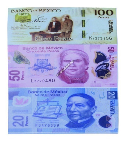 144 Billetes Didáctico Pesos Mexicanos Juego Aprendizaje