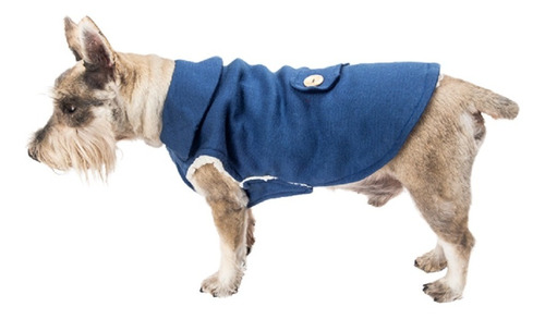 Capa Abrigo Azul Marino C/borrega P/perro Talla 3 Pet Pals