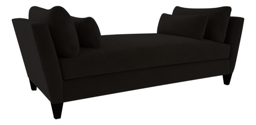 Sillon Futon 3 Cuerpos Chenille Premium Color Negro