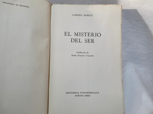 Imagen 4 de 9 de El Misterio Del Ser Gabriel Marcel Sudamericana