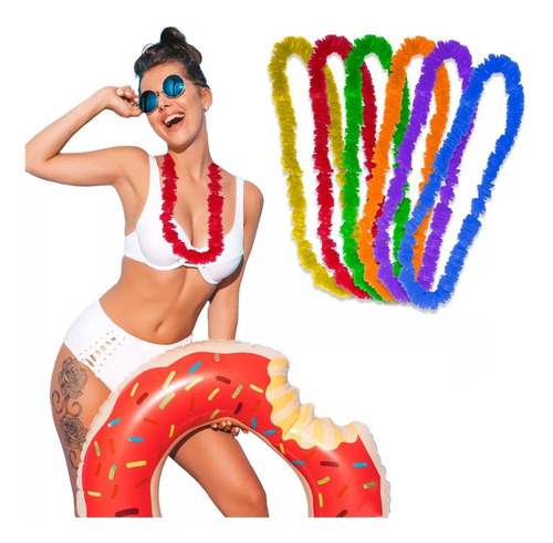 12 Collares Hawaianos Plastico Fiesta Boda Collar Animacion