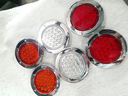 Stop Redondo Led Universal 24v Rojo Naranja Blanco Juego