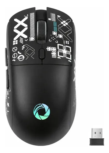Mouse Gamer Dual-mode 2.4g Bluetooth 1600 Dpi Estampa Preto