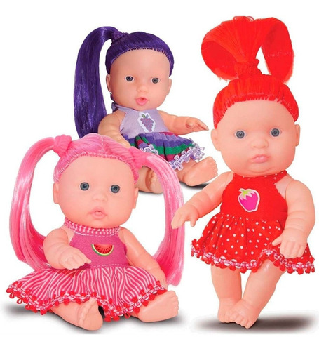 Boneca Infantil Meninas Pekenas Cheirinho Morango