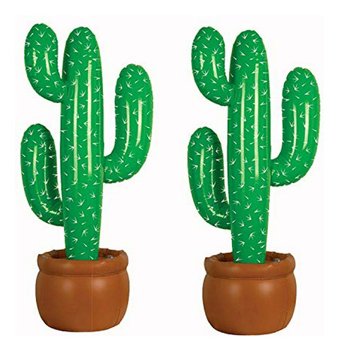 Ioffersuper - Paquete De 2 Cactus Inflable De 35 Pulgadas C