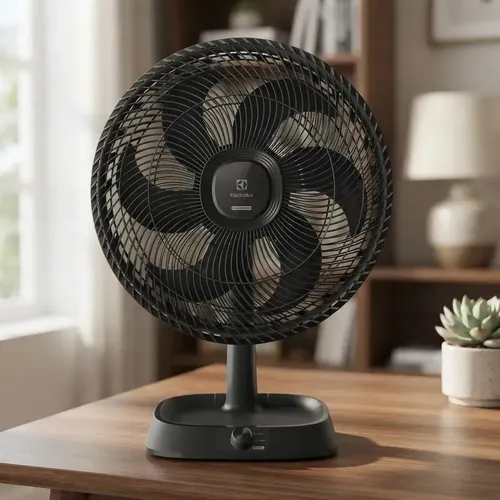 Ventilador de Mesa 40cm 6 Pás 3 Velocidades Electrolux Com Inclinação Silencioso Duoforce Air+ EFD40 Cinza