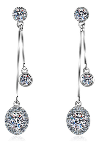 Absolute Moissanite Stud Pendientes Para Mujer S925 De Plata