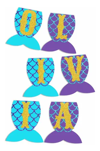 comprar Banderín Imprimible Cola De Sirena Personalizado