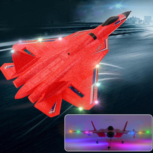 Aeronave Su-57 Rc Planador À Prova D' Água Luz Vermelho