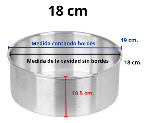 Set 3 Moldes Altos Rectos Aluminio Hornear Pastel 18,20,22cm Plateado