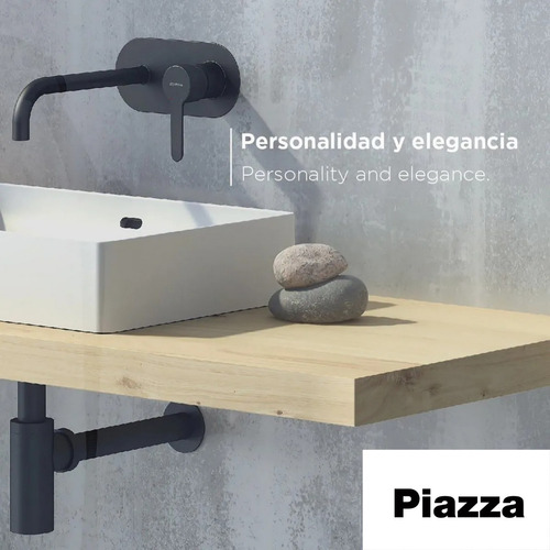Imagen 4 de 7 de Sifon Descarga Desague Piazza Bacha Lavatorio Sl400ne Negro