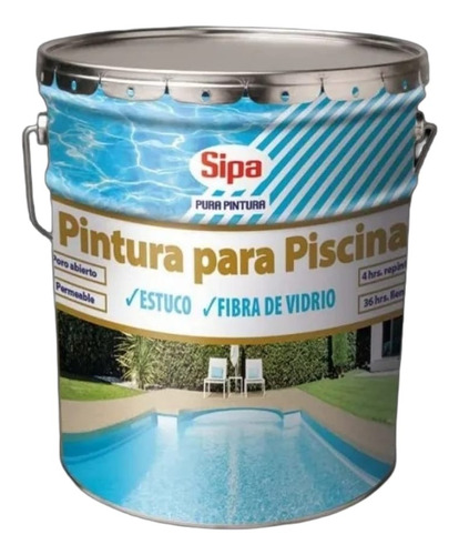 Pintura Para Piscina Hormigón Y Fibra Sipa Gris Humo 4gl