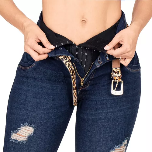 Jeans Colombianos Levanta Glúteos Con Faja Interna