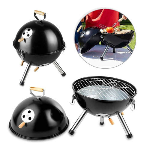 Bbq Grill Cook Mini Asador Carbon Parrilla Familia