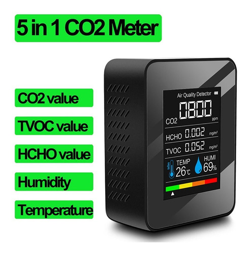 Imagem 5 de 9 de Monitor De Qualidade Do Ar Co2 Temperatura Umidade Hcho Tvoc