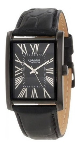 Reloj Caravelle By Bulova 45a101 Negro Rectangular Romano