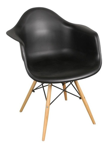 Silla de comedor Makom Sillón Eames, estructura color negro, 2 unidades