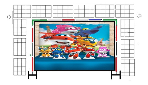 Suporte P/ Painel De Festa 2x3  +12 Telas Infantil  Bexiga