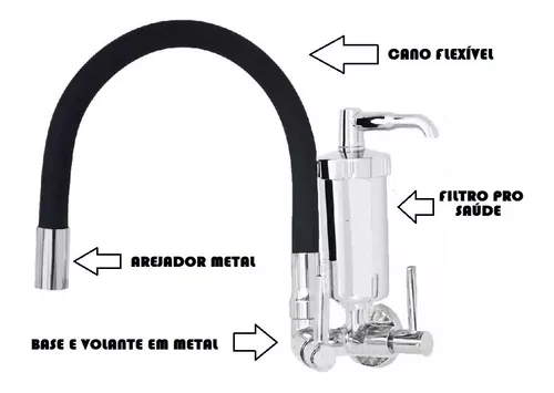 Torneira Cozinha Gourmet Metal 3/4 Robusta 1/4 Volta Flexivel