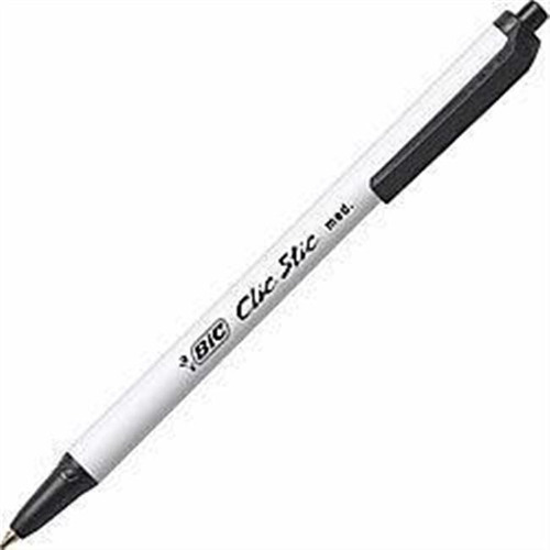 Bic Clic Stic Retractable Ballpoint Pen, 1 Mm Medium Tip, Bl