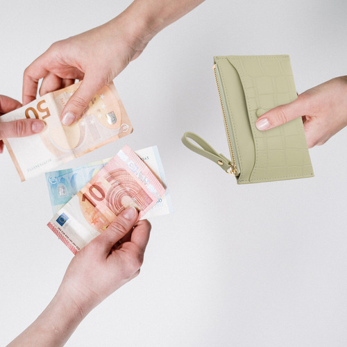 Cartera De Efectivo Con Cremallera Pu Para Tarjetas Y Moneda