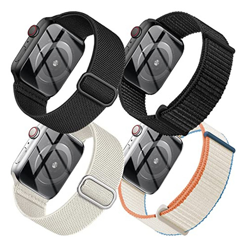 4 Pack Bandas Sin Ot Compatible Con Apple Watch 38mm 40mm 42