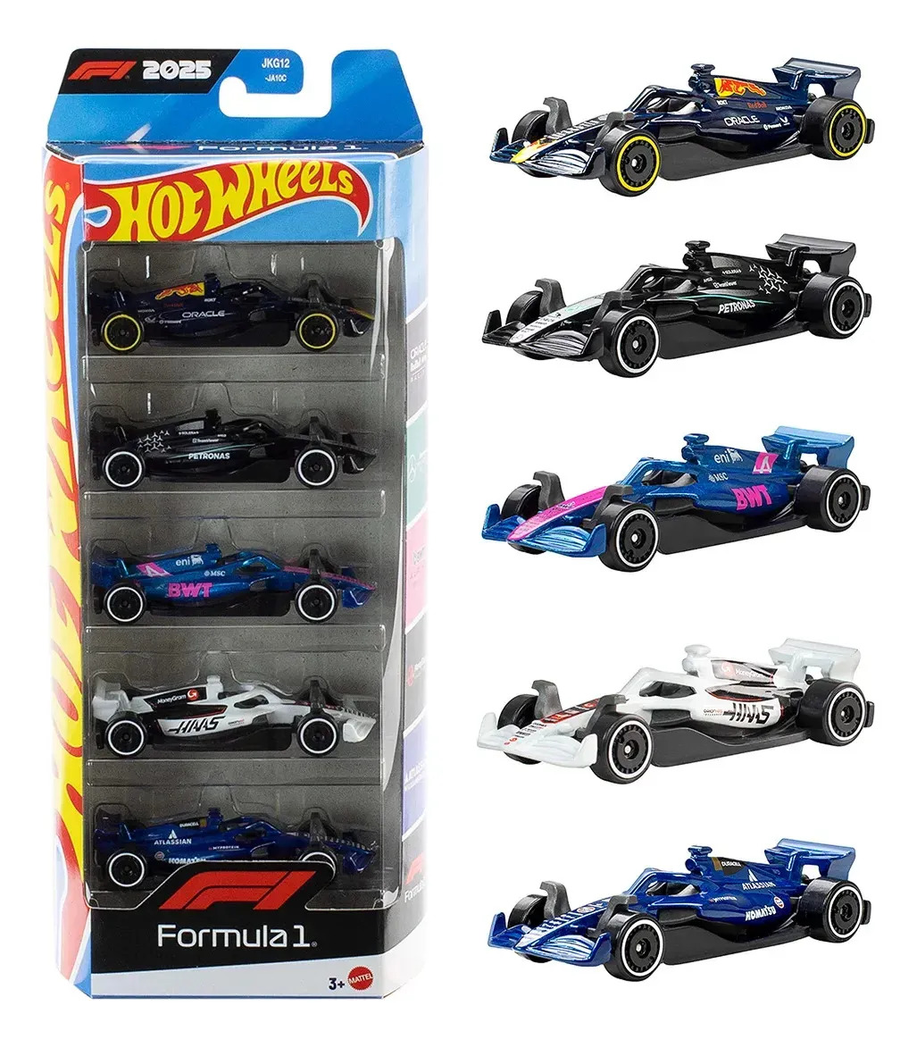 Carrinho Hot Wheels Pack C/ 5 - Edição Formula 1 F1 - Mattel Cor JLN11 - F1 2025