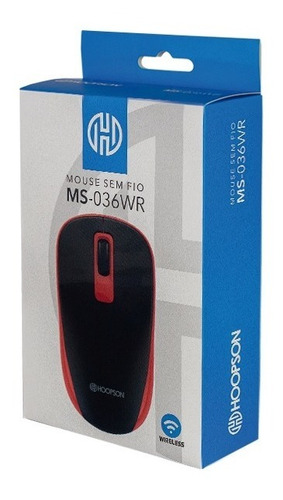 Mouse S/fio Hoopson Ms-036wvr Vermelho Cor Preto