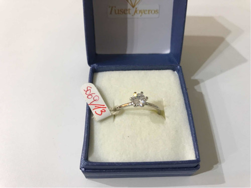 Anillo Cintillo Solitario En Plata, Piedra Circonia. Tuset.